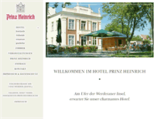 Tablet Screenshot of hotelprinzheinrich.de